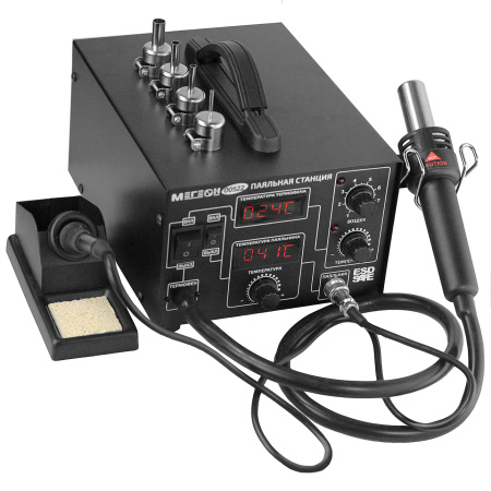 Комбинированная паяльная станция МЕГЕОН 00522 купить по низкой цене | МАКСПРОФИТ