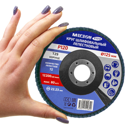 Круг шлифовальный лепестковый МЕГЕОН 61010 купить по низкой цене | МАКСПРОФИТ